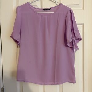 ✨3/$10✨ SHEIN Purple Cut Out Sleeve Blouse Relaxed Fit